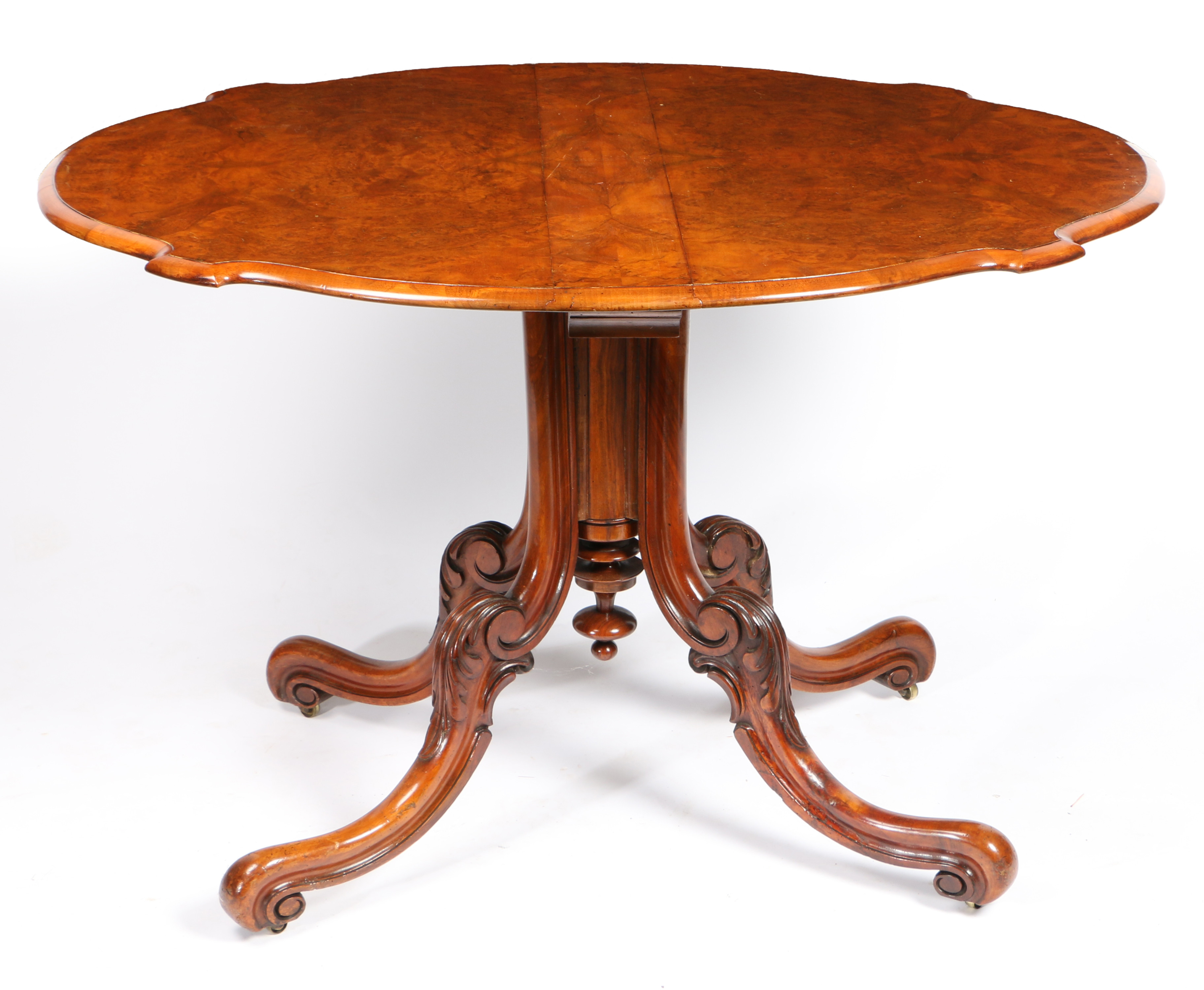 A VICTORIAN WALNUT SUTHERLAND TABLE. - Image 2 of 2