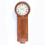 A MID 19TH CENTURY MAHOGANY, BOXWOOD AND CROSSBANDED 'NORWICH' 8 DAY WALL CLOCK - D J HOY MATTISHALL