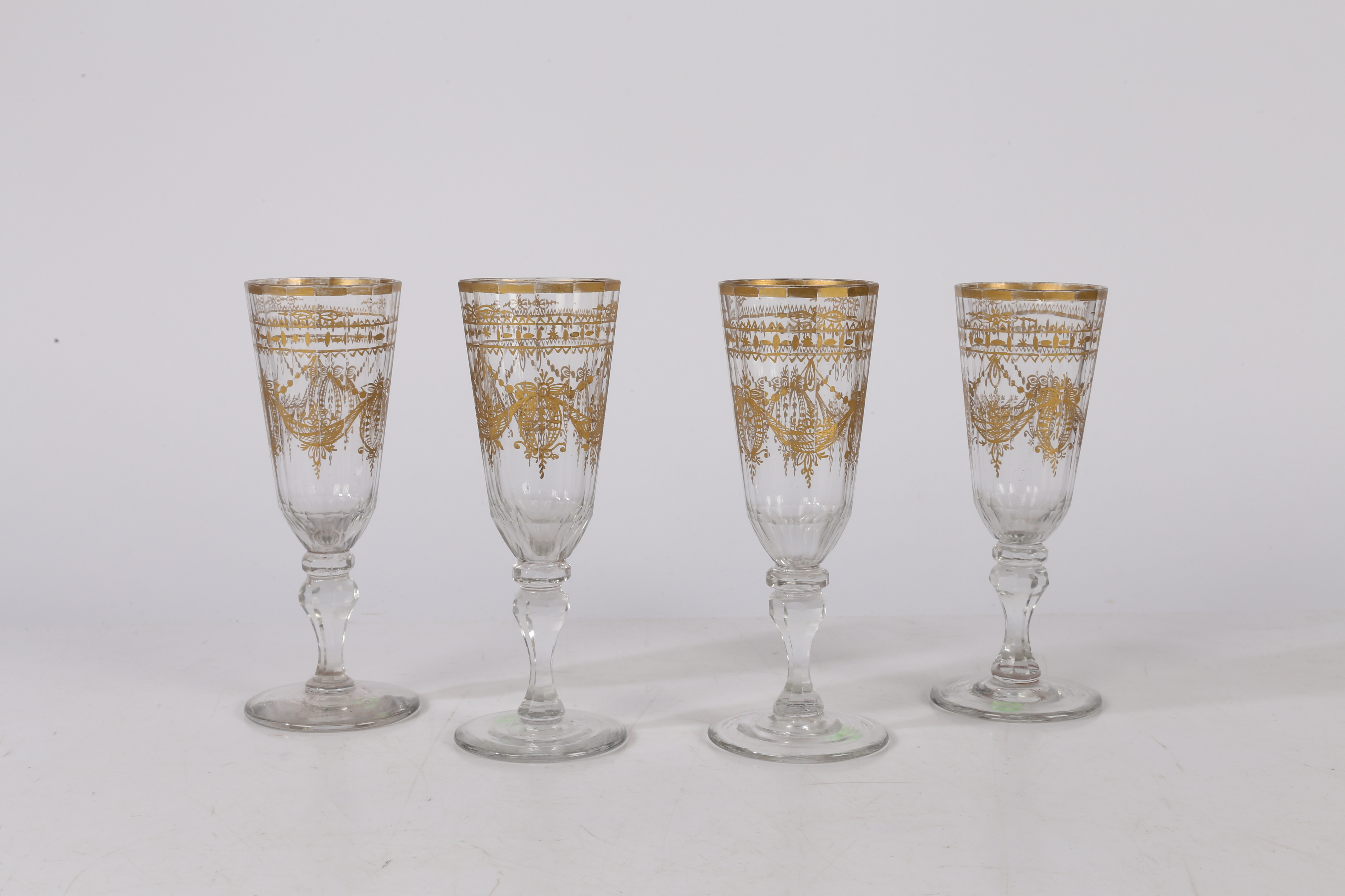 A SET OF FOUR LATE 18TH CENTURY BOHEMIAN WINE GLASSES. - Image 8 of 8