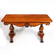 A WILLIAM IV ROSEWOOD LIBARAY TABLE.