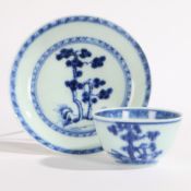 A CHINESE PORCELAIN NANKING CARGO BOWL AND SAUCER.