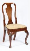 A GEORGE II MAHOGANY SINGLE CHAIR.