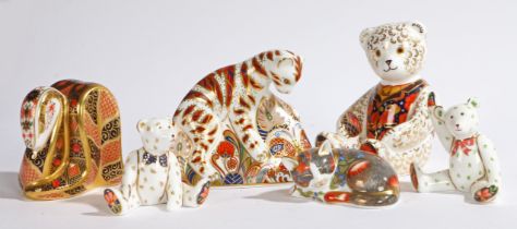 A GROUP OF SIX ROYAL CROWN DERBY PAPERWEIGHTS.
