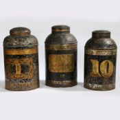 A 19TH CENTURY TOLE TEA CANISTER.
