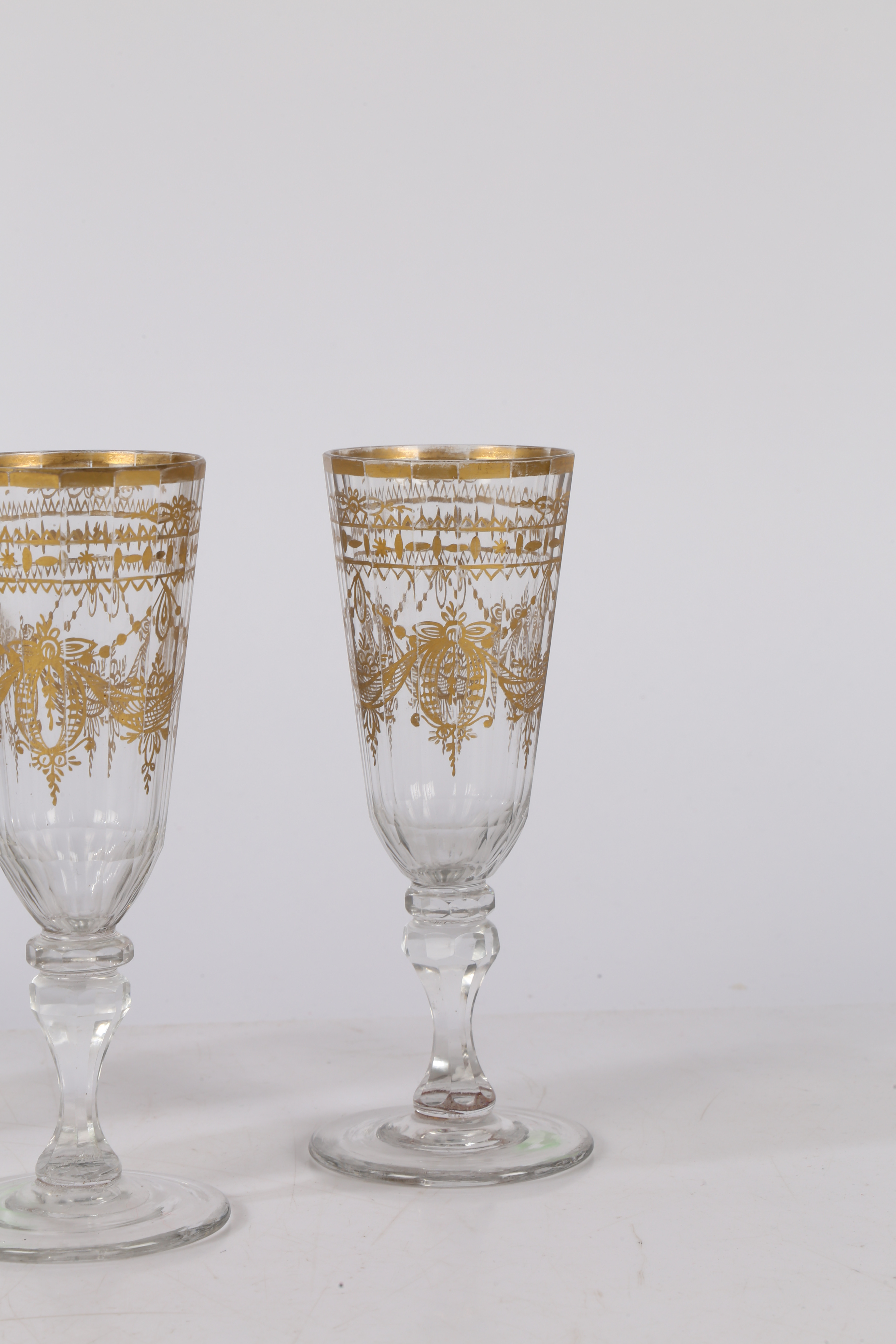 A SET OF FOUR LATE 18TH CENTURY BOHEMIAN WINE GLASSES. - Image 5 of 8