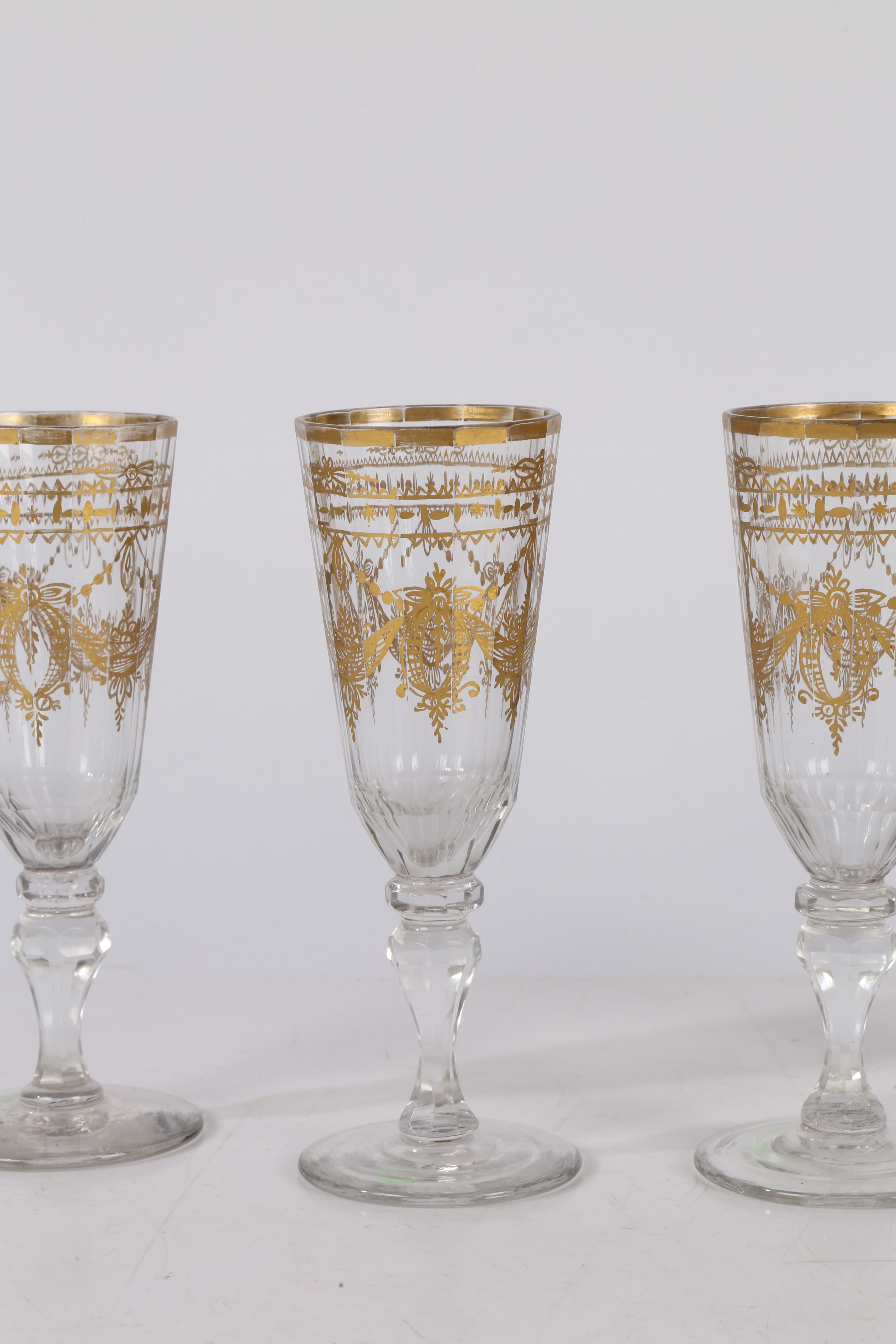 A SET OF FOUR LATE 18TH CENTURY BOHEMIAN WINE GLASSES. - Image 3 of 8