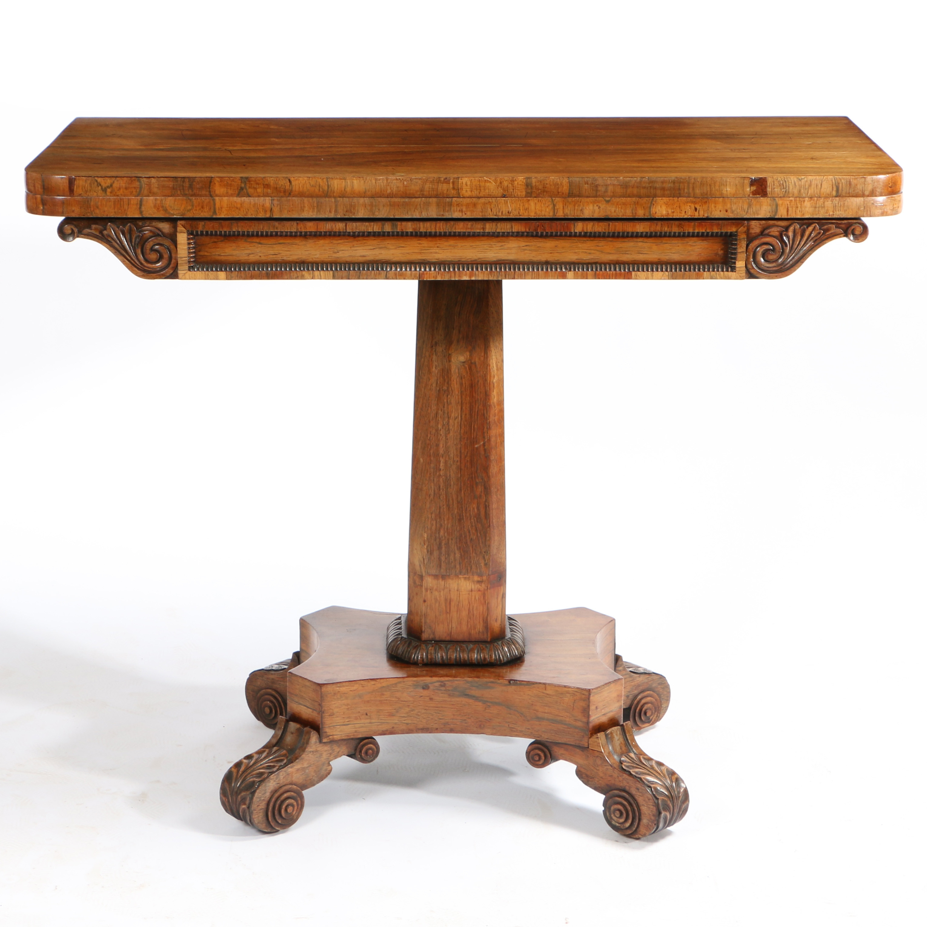 A WILLIAM IV ROSEWOOD TEA TABLE. - Image 2 of 3