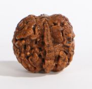 CHINESE CARVED WALNUT SHELL, QING DYNASTY.