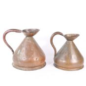 TWO LARGE 19TH CENTURY COPPER JUGS (2).