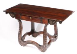 AN ITALIAN ROSEWOOD AND FAUX ROSEWOOD TABLE.