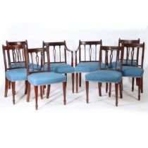 A SET OF EIGHT 19TH CENTURY MAHOGANY DINING CHAIRS.