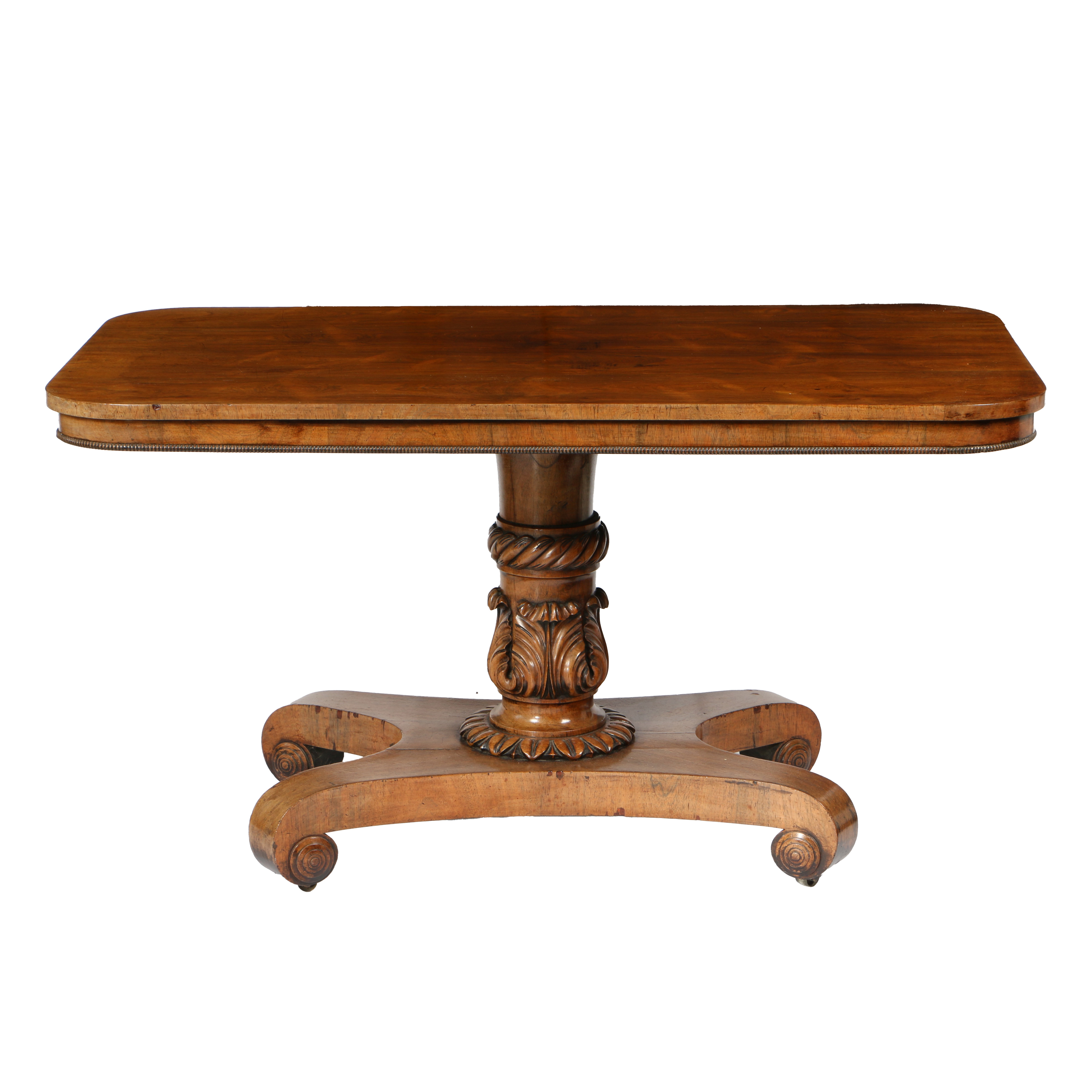 A WILLIAM IV WALNUT CENTRE TABLE. - Image 2 of 2