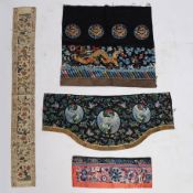 FOUR SILK EMBROIDERED PANELS, CHINA, QING DYNASTY.