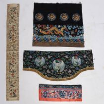 FOUR SILK EMBROIDERED PANELS, CHINA, QING DYNASTY.