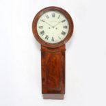 A MID 19TH CENTURY MAHOGANY 'NORWICH' 8 DAY WALL CLOCK BY JOHN THOMPSON, ACLE.