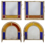 TWO PAIRS OF 19TH CENTURY STAINED GLASS WINDOWS (4).