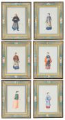 A SET OF SIX 19TH CENTURY CHINESE EXPORT PAINTINGS.