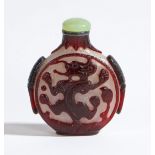 A CHINESE GLASS SNUFF BOTTLE, QING DYNASTY.
