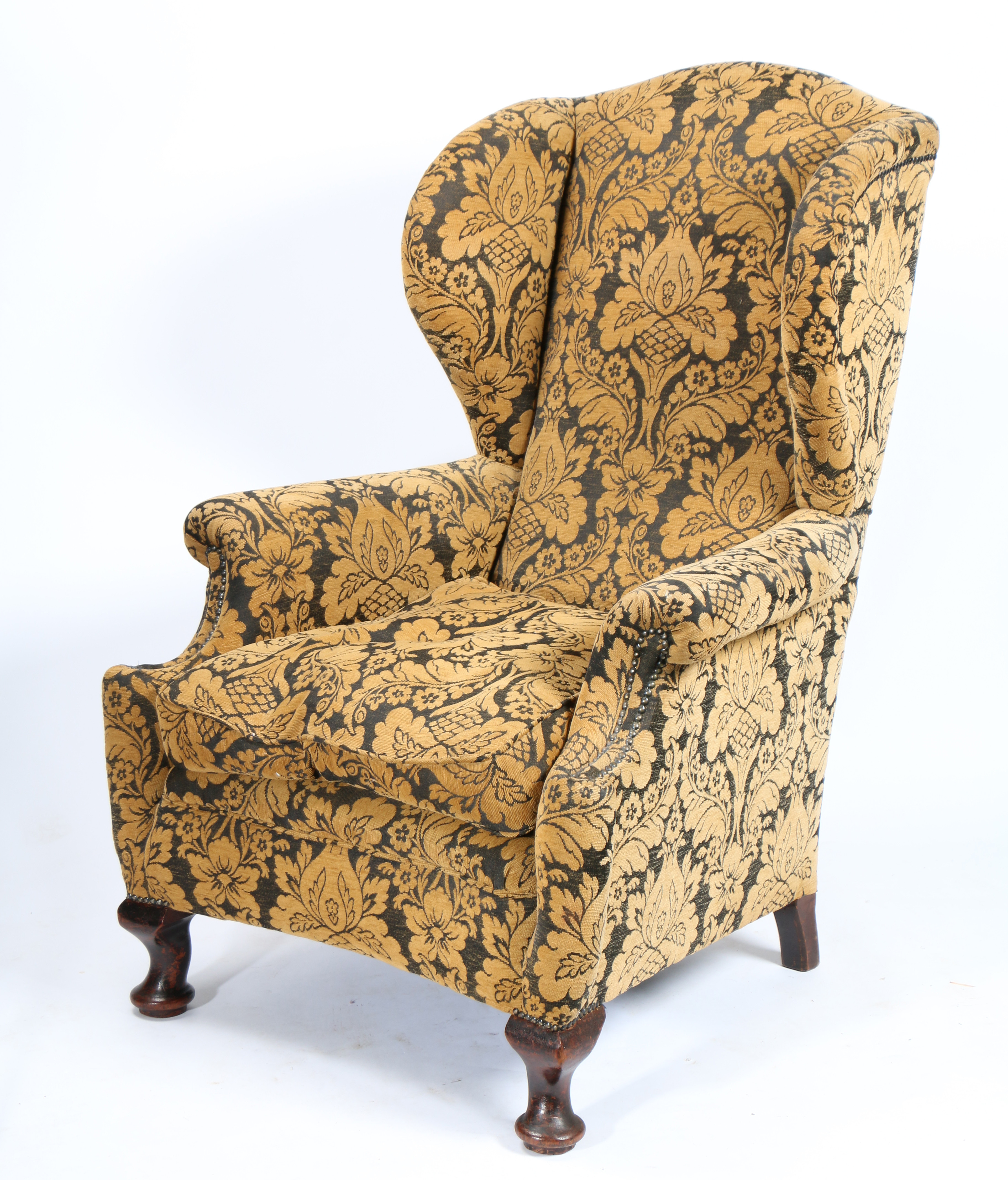 A GEORGE III WINGBACK ARMCHAIR. - Image 3 of 4