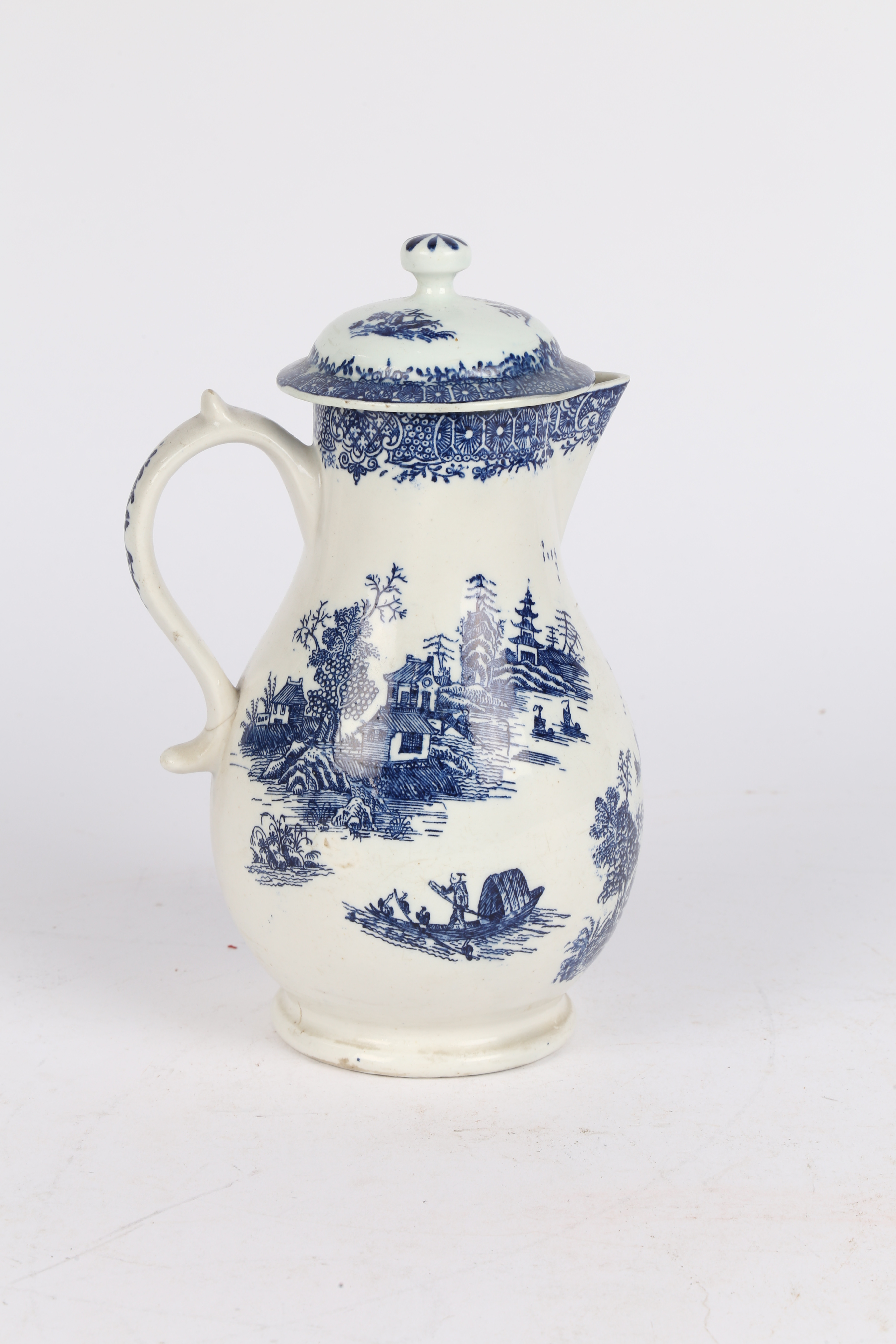 A LOWESTOFT PORCELAIN HOT WATER JUG AND COVER. - Image 4 of 8