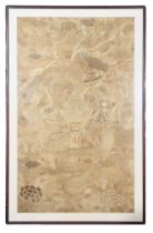 A LARGE MEIJI PERIOD JAPANESE DRAGON WALL HANGING.