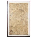 A LARGE MEIJI PERIOD JAPANESE DRAGON WALL HANGING.