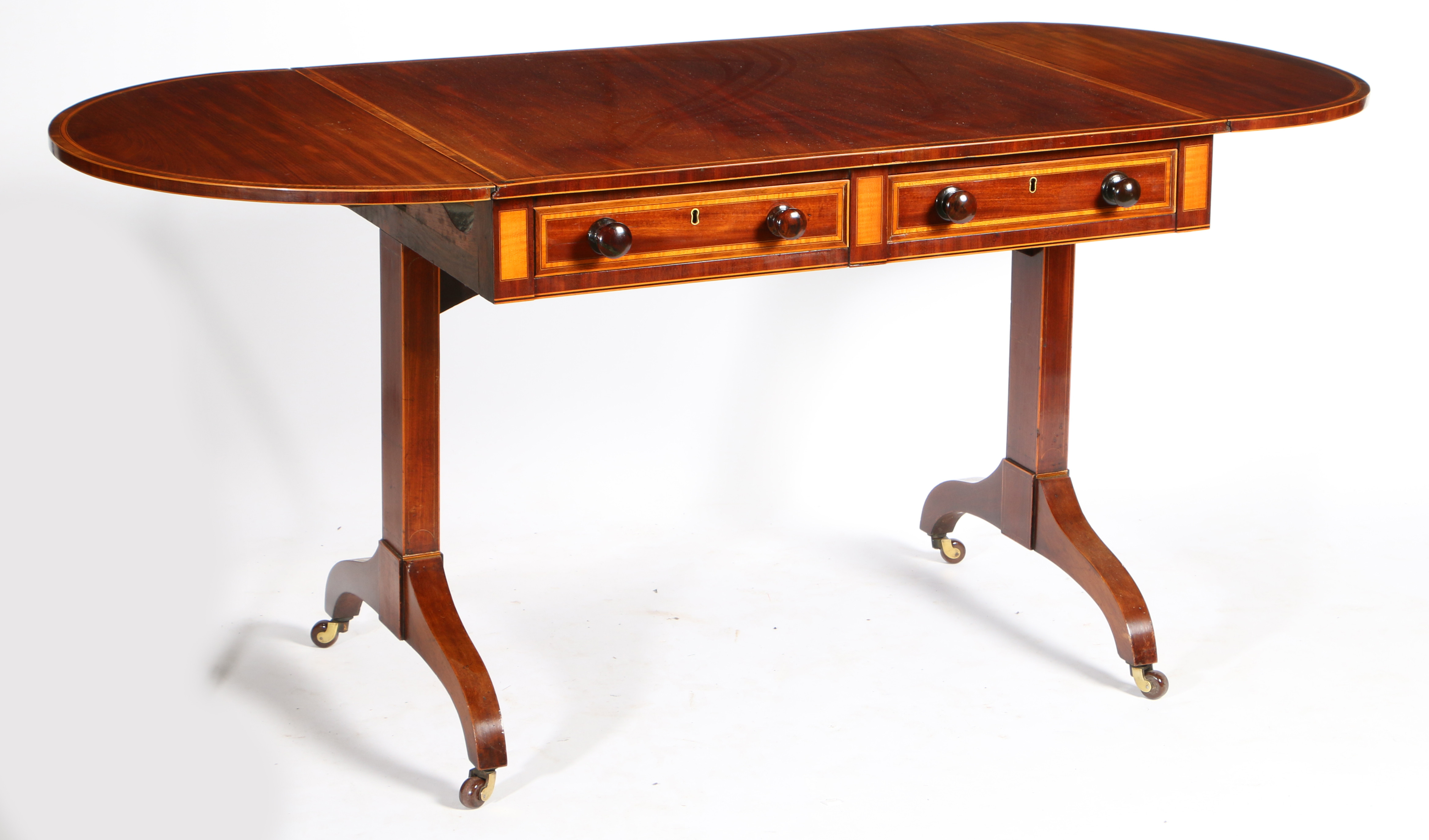 A REGENCY MAHOGANY SOFA TABLE.