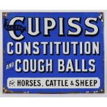 A RARE CUPISS' CONSTITUTION & COUGH BALLS ENAMEL SIGN.