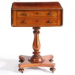 A VICTORIAN MAHOGANY SEWING TABLE.