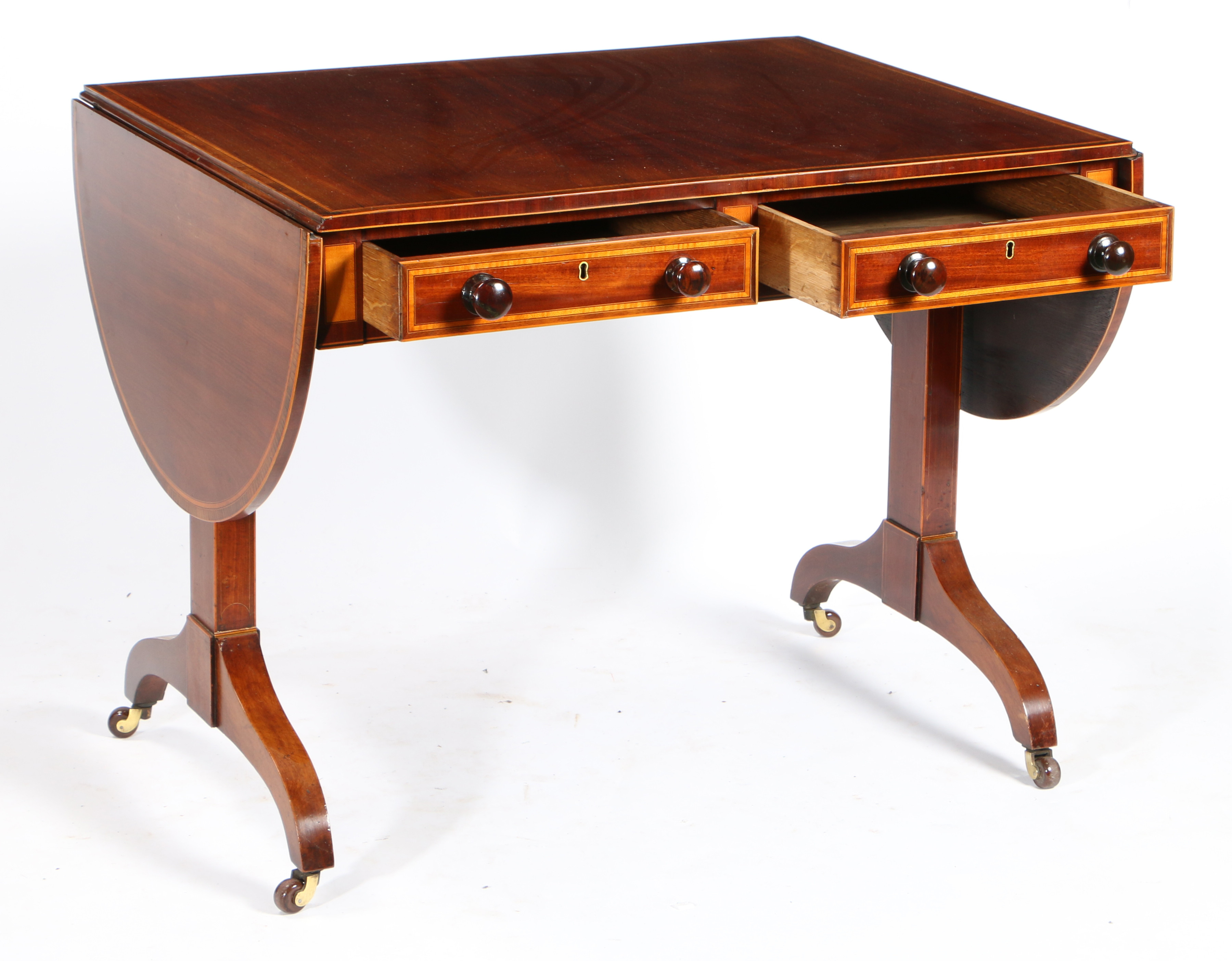 A REGENCY MAHOGANY SOFA TABLE. - Image 4 of 5