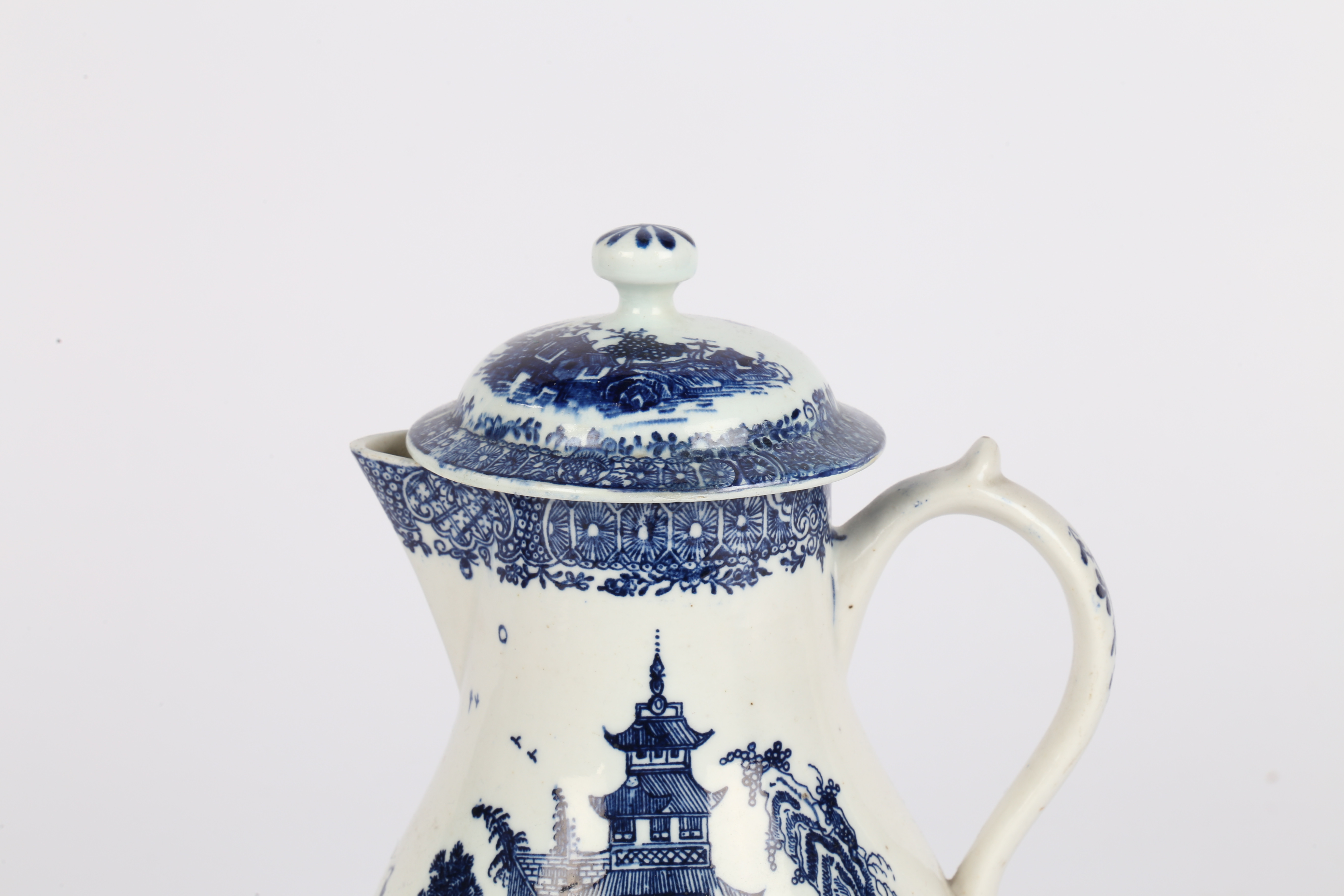 A LOWESTOFT PORCELAIN HOT WATER JUG AND COVER. - Image 2 of 8