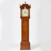 A MID 19TH CENTURY OAK CASED 8 DAY LONGCASE CLOCK BY GISCARD OF ELY.