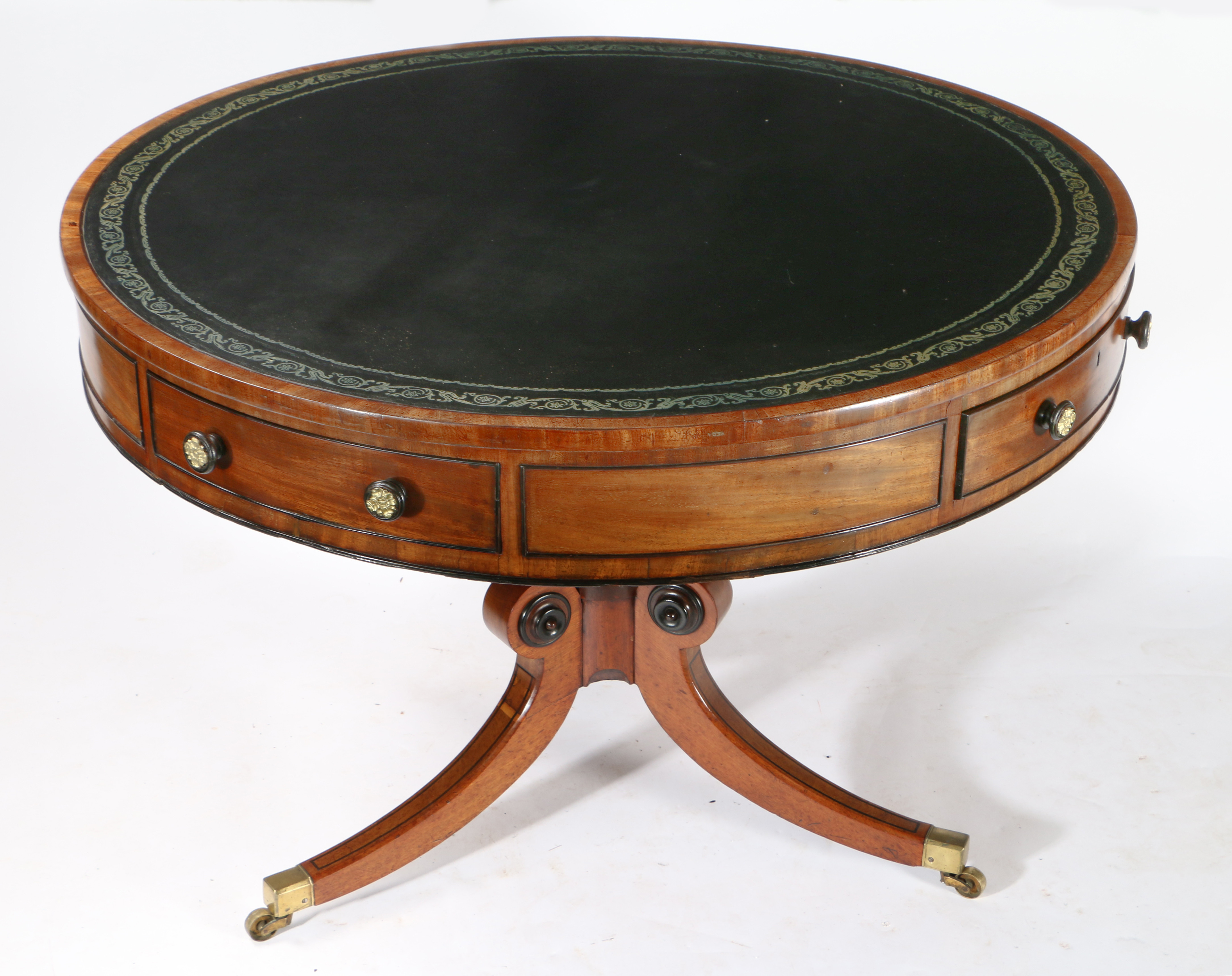 A REGENCY MAHOGANY DRUM TABLE. - Image 2 of 4