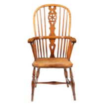 A GEORGE III WINDSOR CHAIR, STAMPED PARMAN.