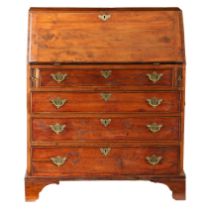 A GEORGE III YEW WOOD BUREAU.