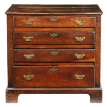 A GEORGE III OAK CHEST OF DRAWERS, CIRCA 1800.