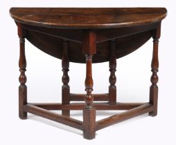 AN RARE WILLIAM & MARY OAK SINGLE DROP-LEAF TABLE, CIRCA 1690.