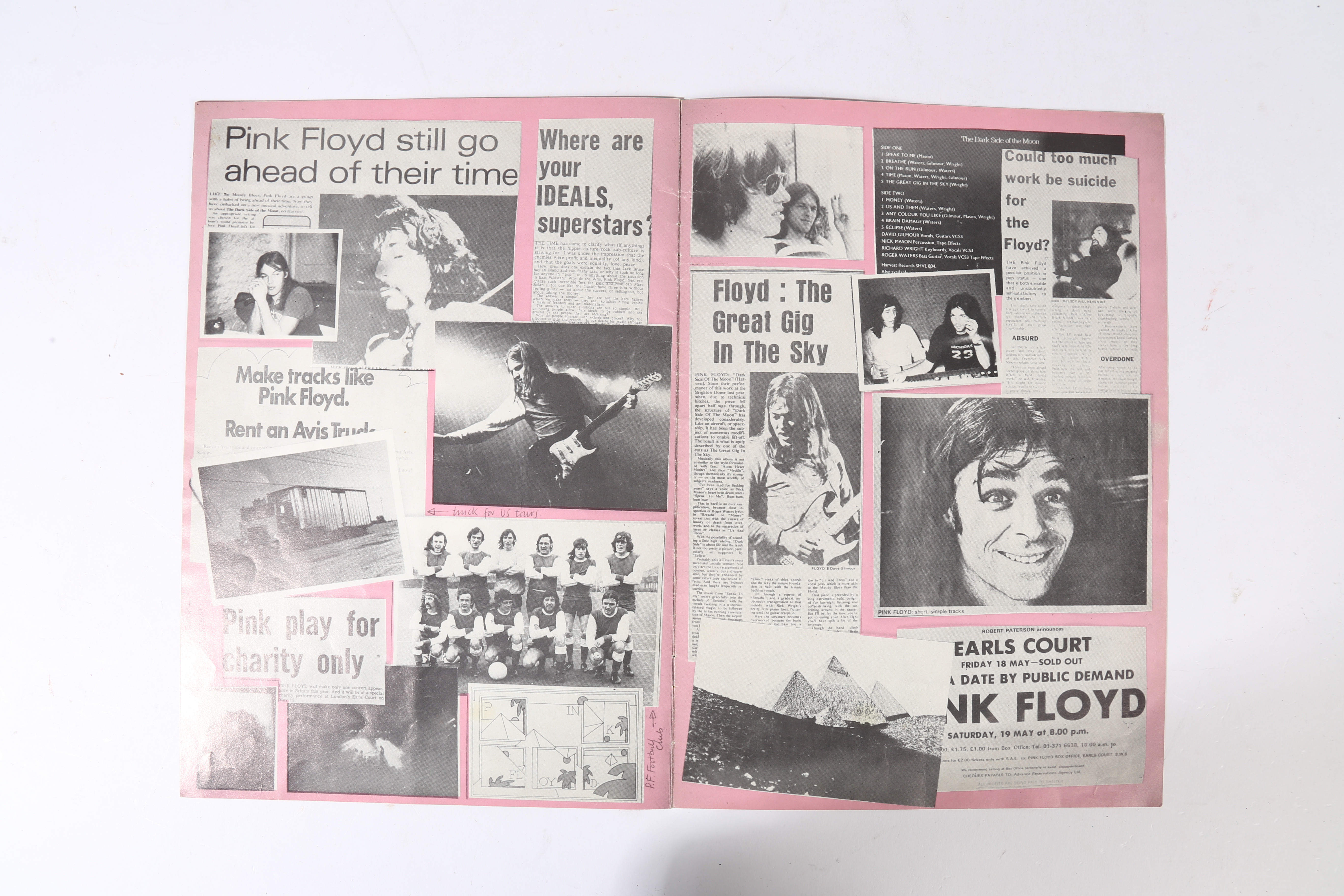 FIVE ORIGINAL PINK FLOYD PROGRAMMES. - Bild 20 aus 20