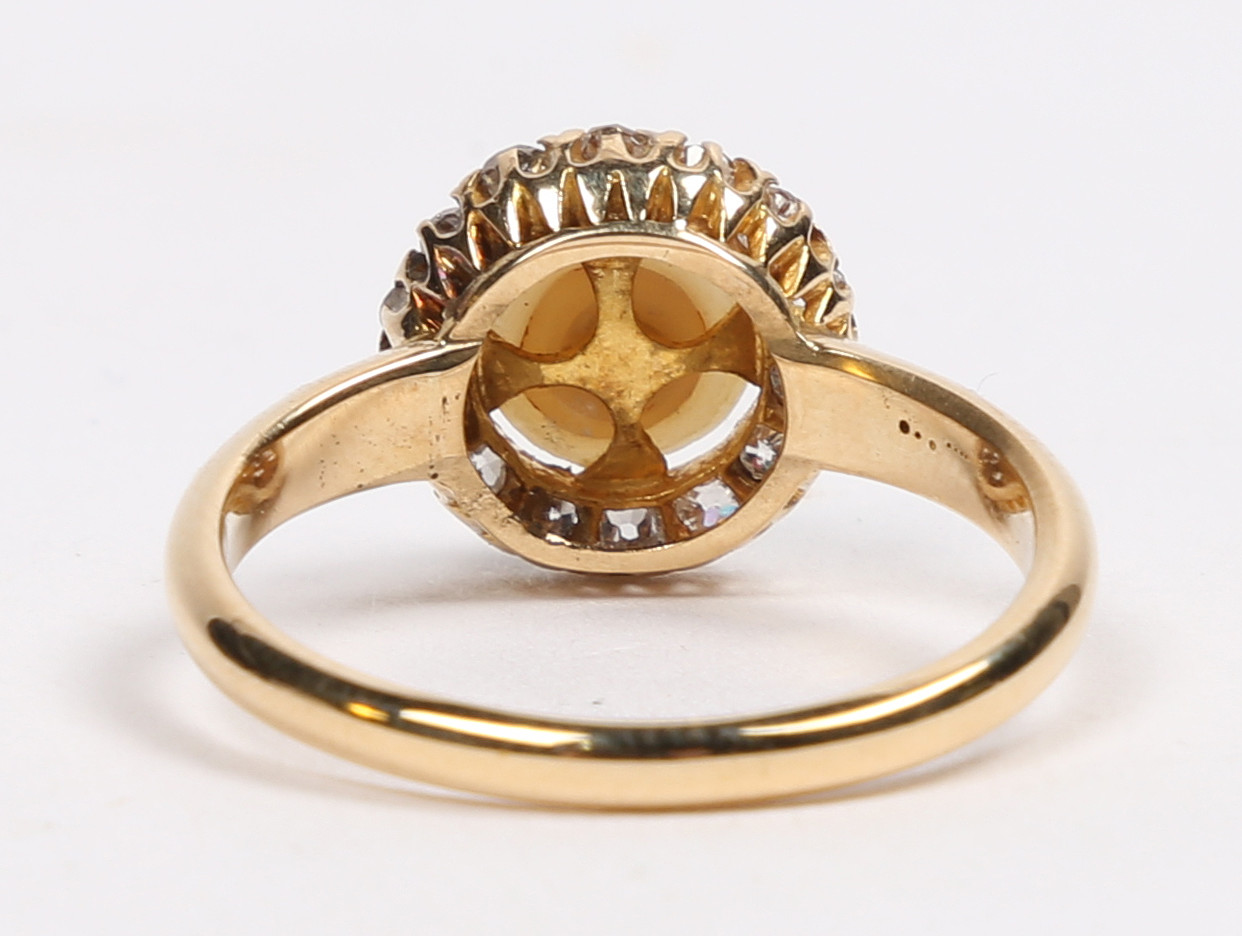 A VICTORIAN 18 CARAT GOLD, PEARL AND DIAMOND RING. - Bild 4 aus 7