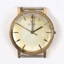 AN OMEGA GENTLEMAN'S GOLD PLATED WRISTWATCH.