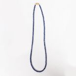 A SAPPHIRE AND STERLING SILVER NECKLACE.