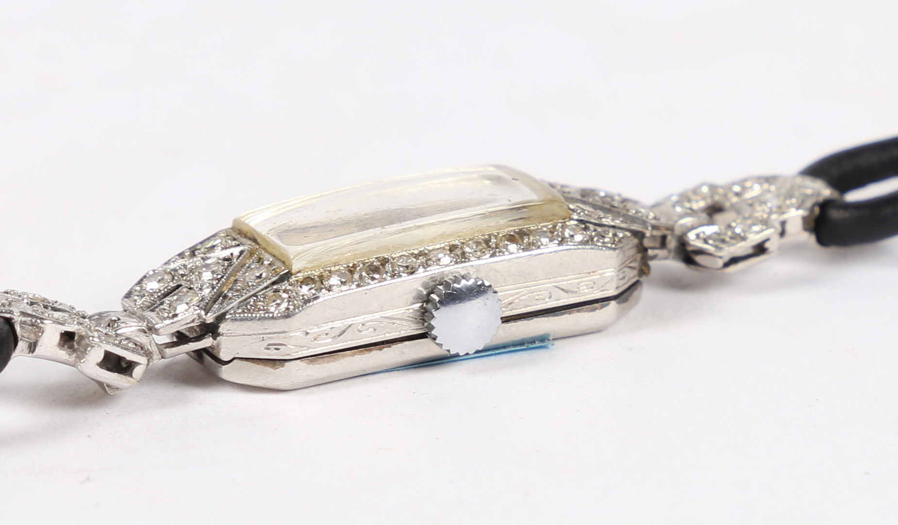 A PLATINUM AND DIAMOND SET LADIES COCKTAIL WATCH. - Image 2 of 6