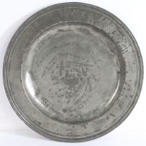 A WILLIAM & MARY PEWTER MULTIPLE-REEDED DISH, CIRCA 1690.