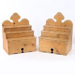 A PAIR OF 19TH CENTURY STYLE WELSH PINE CAWL SPOON RACKS.