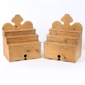 A PAIR OF 19TH CENTURY STYLE WELSH PINE CAWL SPOON RACKS.