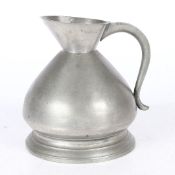 AN UNCOMMON LATE 19TH CENTURY PEWTER BIRMINGHAM MADE SO-CALLED WEST COUNTRY MEASURE, QUART CAPACITY.