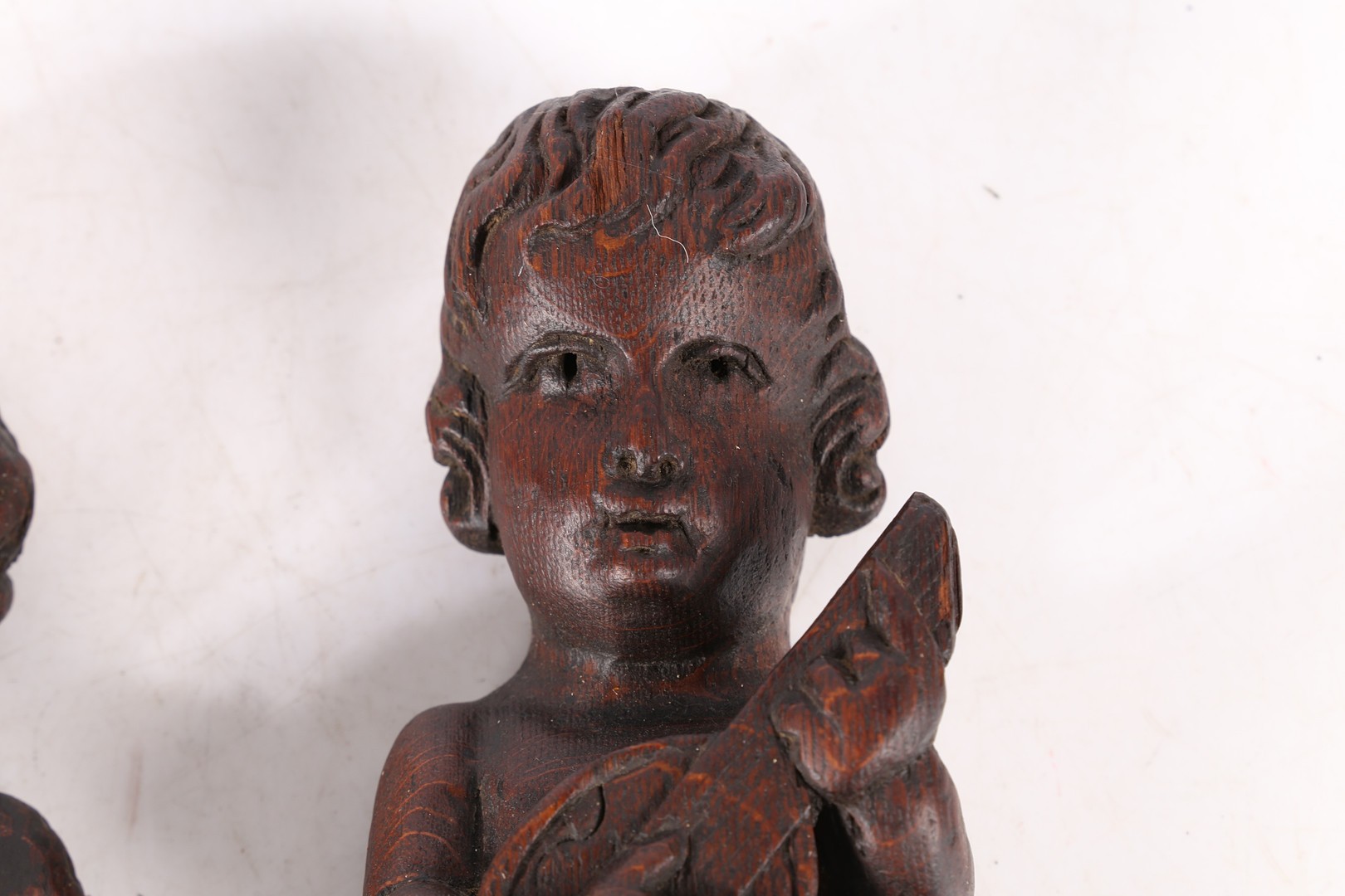 A PAIR OF CARVED OAK FIGURES. - Image 8 of 12