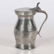 A PEWTER IMPERIAL HALF-PINT BALUSTER MEASURE, SCOTTISH.