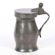 A PEWTER GILL BALL-AND-BAR BALUSTER MEASURE, CIRCA 1820.