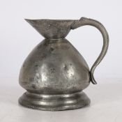 AN UNCOMMON LATE 19TH CENTURY PEWTER BIRMINGHAM MADE SO-CALLED WEST COUNTRY MEASURE, PINT CAPACITY.